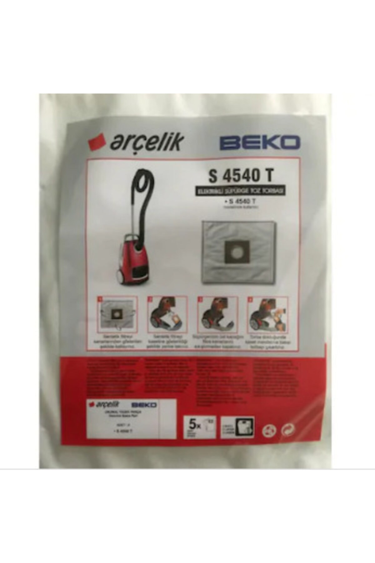 Beko%20S%204540%20T%20Elektrikli%20Süpürge%20Toz%20Torbası%20Bez%2020%20Adet