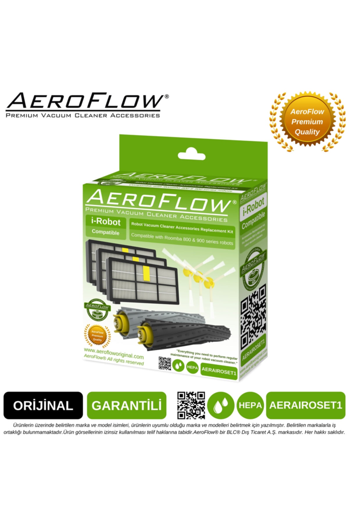 Aeroflow%20Orijinal%20Irobot%20Roomba%20870%20Süpürge%20Filtre%20Seti%20Garantili