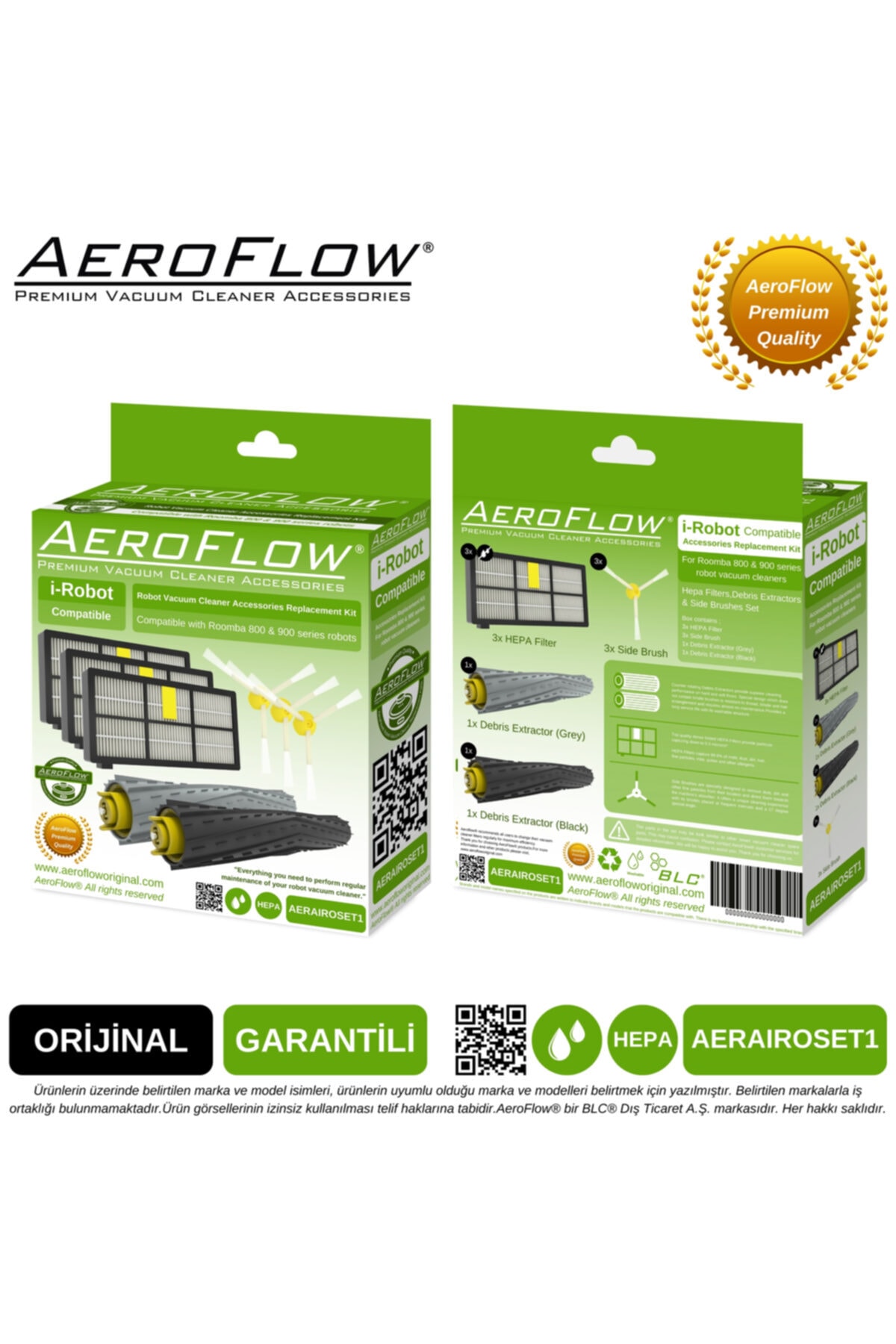 Aeroflow%20Orijinal%20Irobot%20Roomba%20870%20Süpürge%20Filtre%20Seti%20Garantili